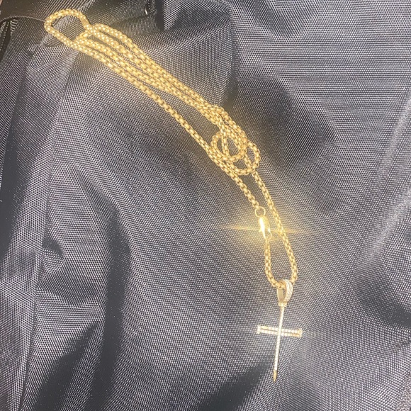 GLD Accessories Gld 8k Nail Cross Pendant 18k Gold Plated 3 Rounded